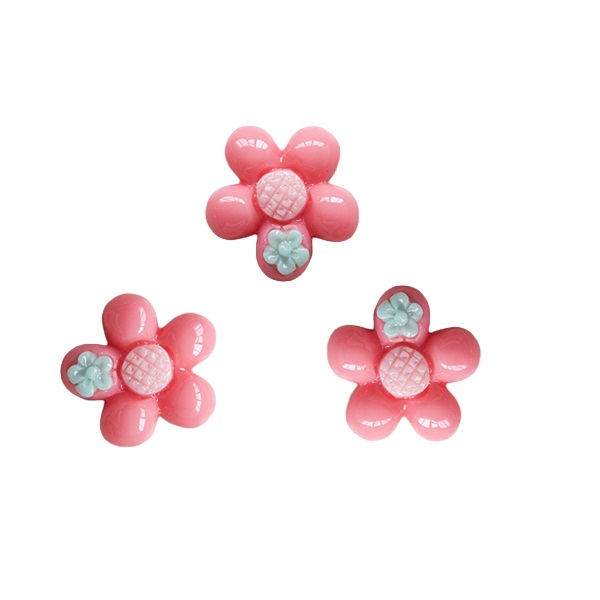 Кабошоны пластик, цветок светло-розовый, 20 мм, 10 шт