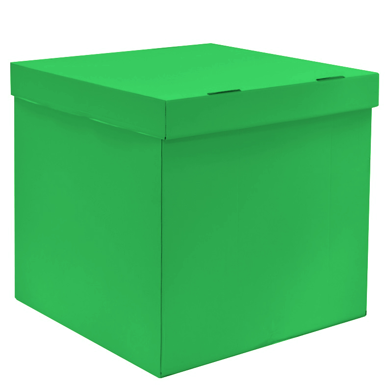 Коробка сюрприз для воздушных шаров, Зеленая, 70*70*70 см, 1 шт.
