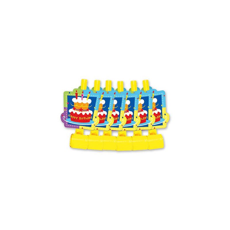 Язычок-гудок с карточкой Торт Birthday, 6 шт./ВЗ от магазина Сфера