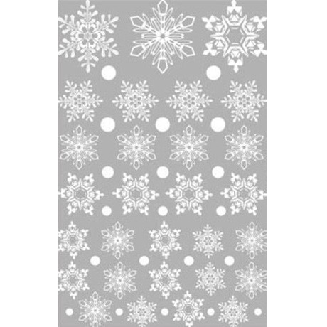Наклейки Снежинки, 20*30 см, Белый, 1 лист. /ДБ