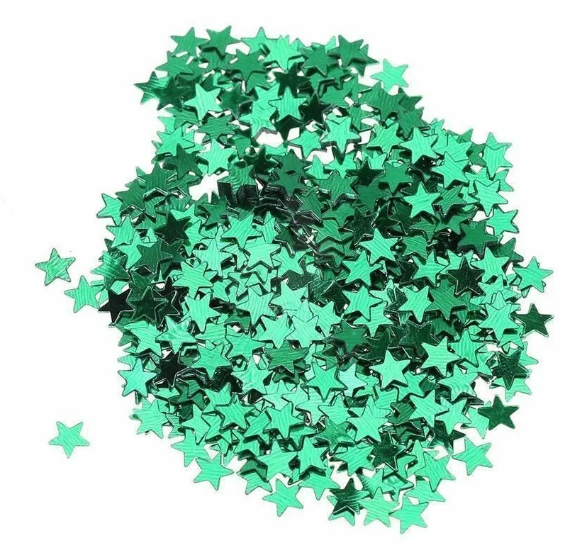 Конфетти Звезда (d 4,5см) КС 045 ЗЕЛ зеленый /МФН