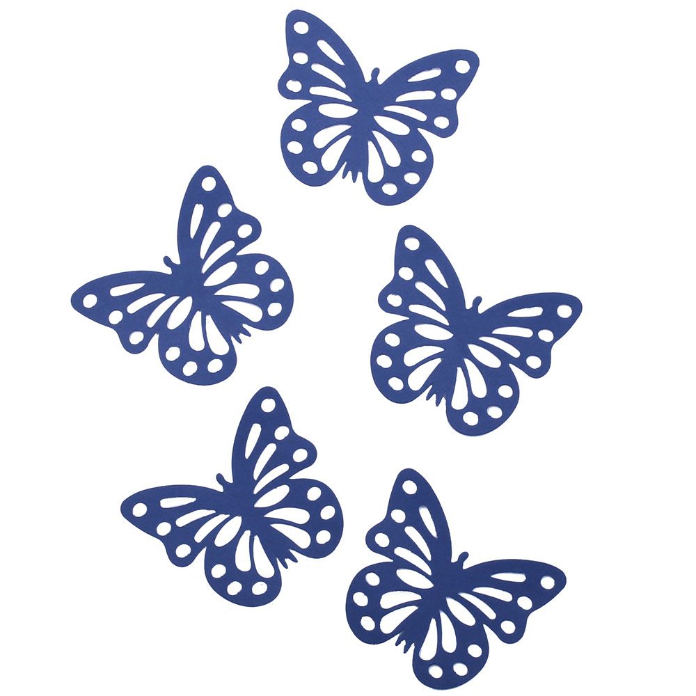 Мо Декоративные наклейки с перфорацией "Бабочки" темно-синие 10 х 7 см 24 шт
