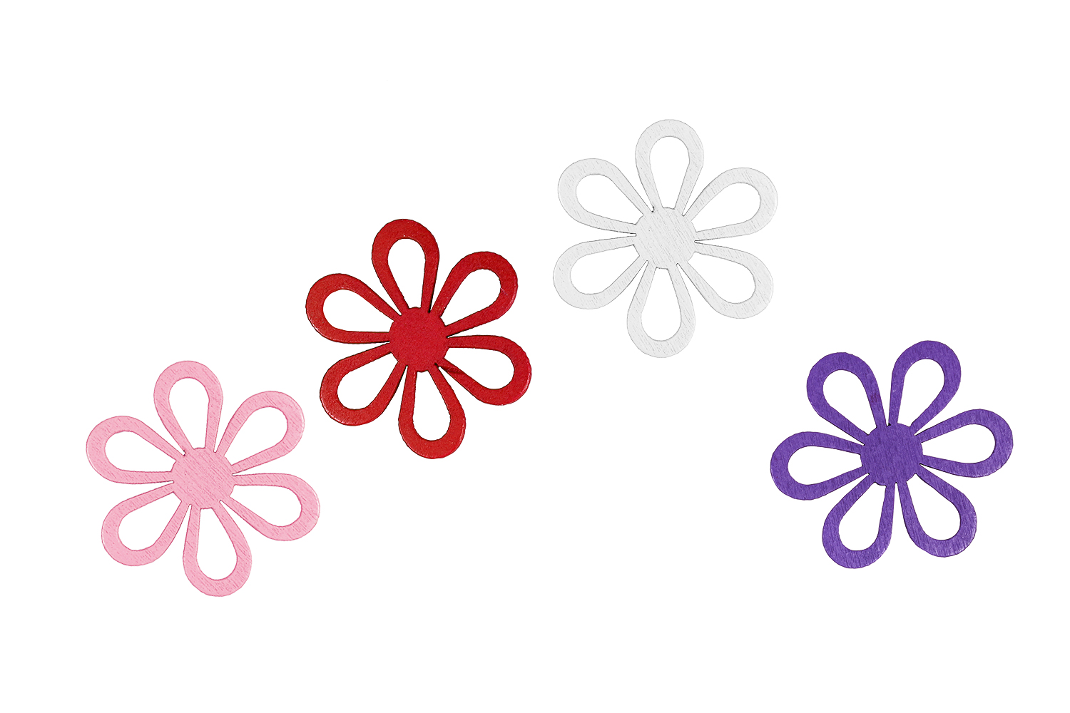 Декор для штор Цветочки Нежные (Красный+белый+розовый+фиолетовый), 4 шт./Сф