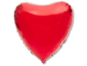 Шар Ag 18" Сердце, Красный, Металлик 