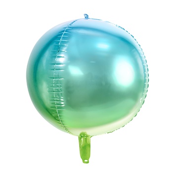 Шар ПД 16" 3D Сфера, Омбре Blue Green
