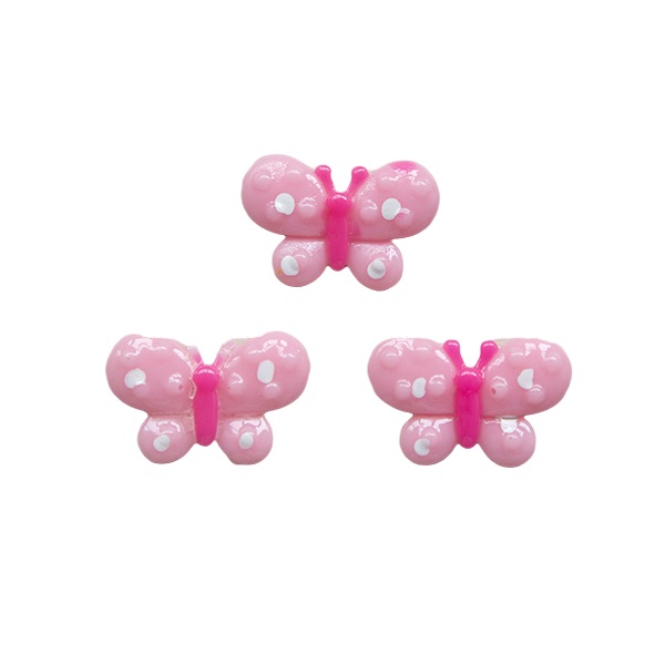 Кабошоны пластик, бабочка, светло-розовый, 23 мм, 10 шт