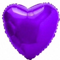 Шар Ф 4'' Сердце, Фиолетовый, 5 шт