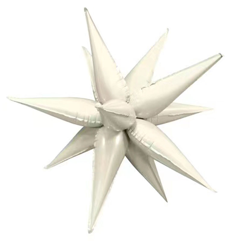 Шар Х Фигура, Звезда составная, Белый песок, 12 лучиков, в упаковке 20"/50 см