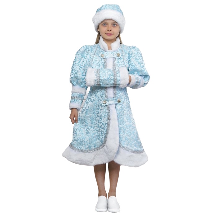 Карнавальный костюм Снегурочка Княжеская, шуба, шапка, муфта