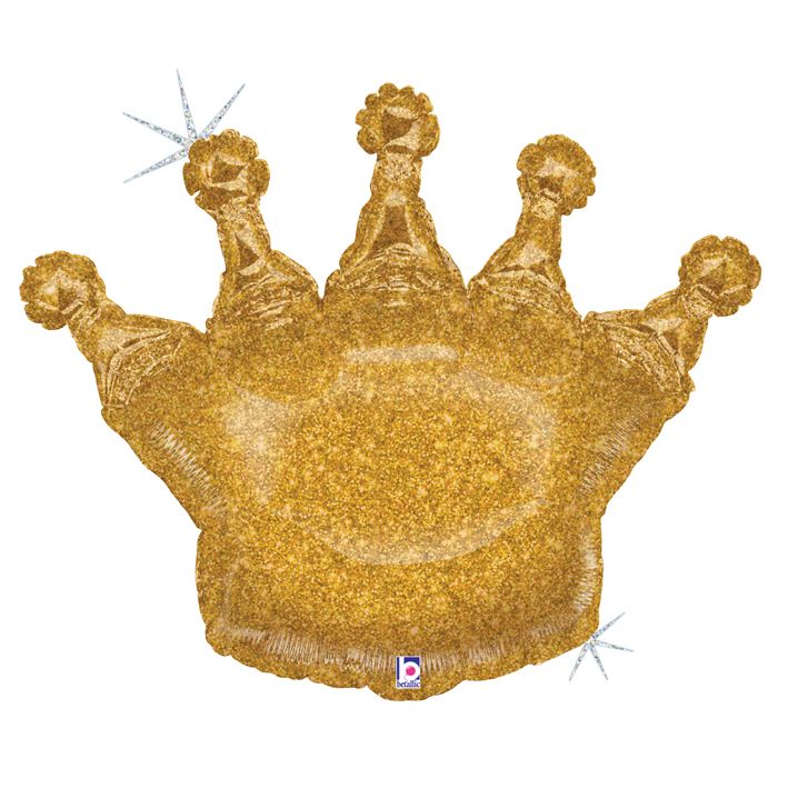 Шар Г Фигура, Корона золотая Голография / Glittering Crown Gold