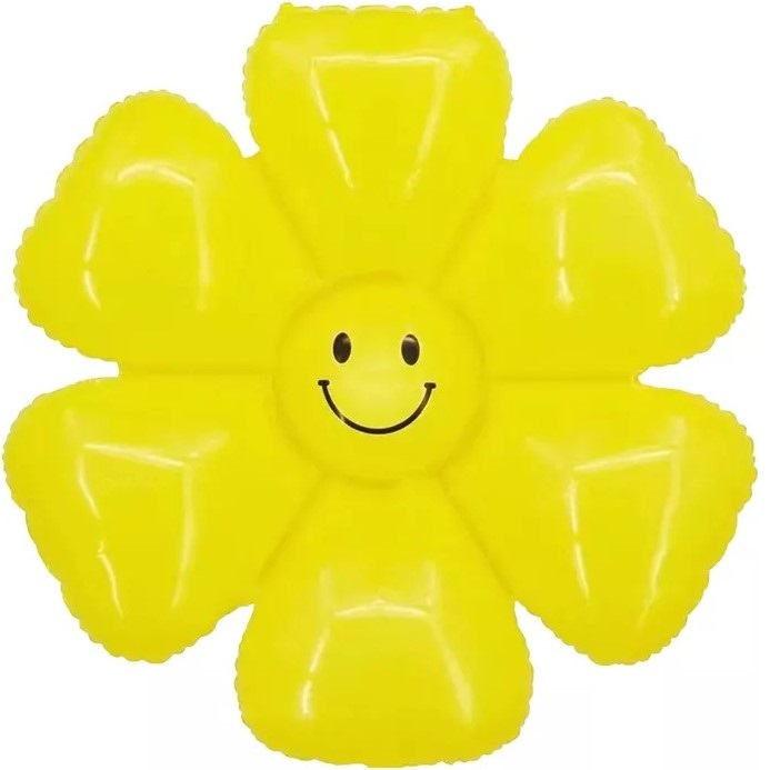 Шар Х Фигура, Цветок, Ромашка (надув воздухом), Желтый, 28"/71 см.