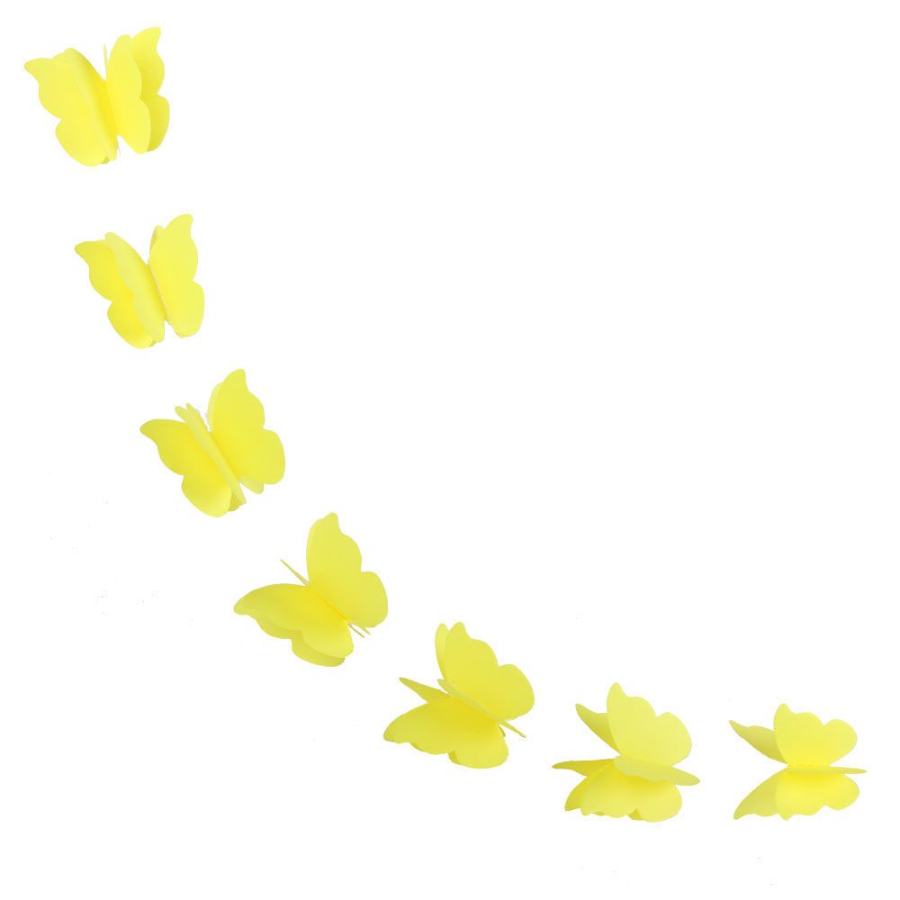 Гирлянда "Бабочки" желтая 1,65 м-2,2 м /Мо