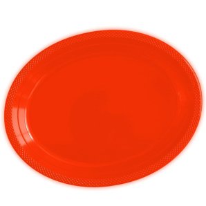 Тарелка пластиковая Делюкс Красная, 5 шт. 32*25 см.