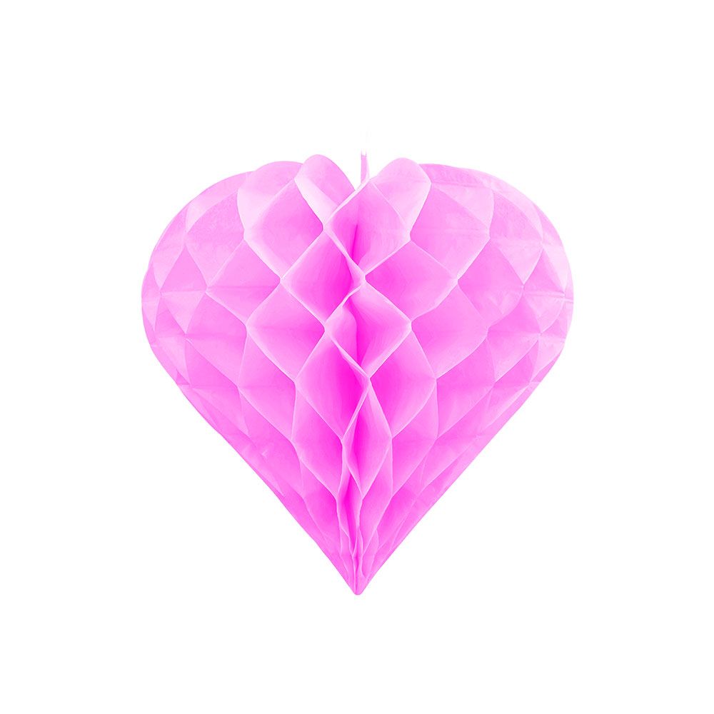 Бумажное украшение Сердце, Розовый, 20 см / Мо