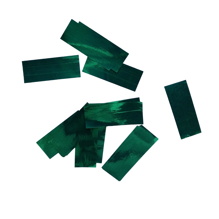 Конфетти фольгированное прямоугольники зеленые 45х15, 100 гр./Сф