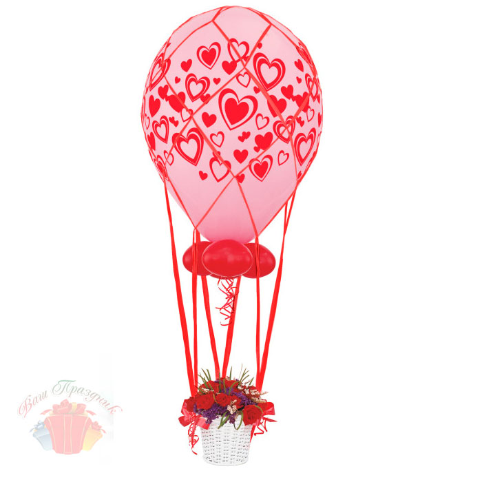 О Сетка на шар Красная 24" (60см)/ Raffia balloon net 