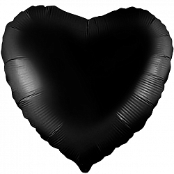 Шар Ag 18" Сердце, Черный, Пастель