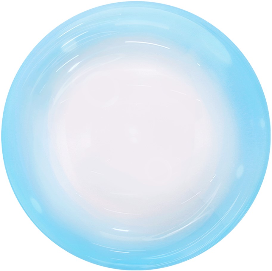 Шар Х 18" Сфера 3D, Deco Bubble, Голубой спектр, Прозрачный, Кристалл