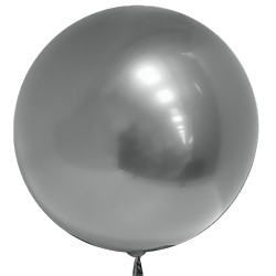 Шар Х (18''/46 см) Сфера 3D, Deco Bubble, Серебро, Хром, 10 шт.