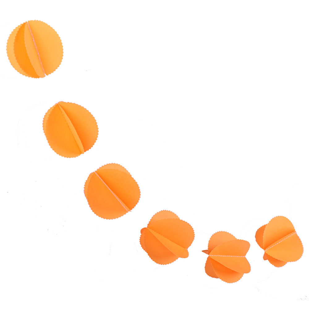 Гирлянда "Кружочки ажурные" светло-оранжевые 5,5 см х 2,2 м /Мо
