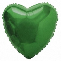 Шар Ф 9" Сердце, Зеленый, 5 шт.