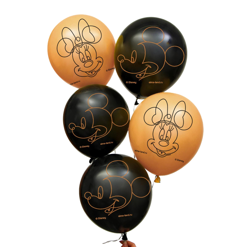 Набор шаров с рисунком Gold, Микки Маус и друзья, 25 шт./Сл