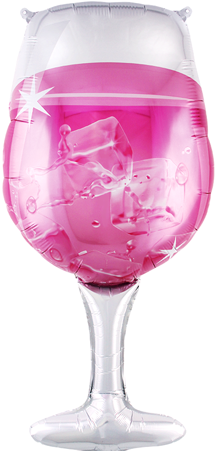 Шар Х Фигура, Бокал Шампанского, Розовый, 1 шт. 37"/94 см.