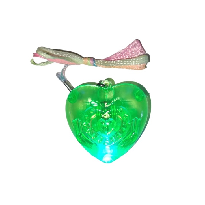 Подвеска Сердце, светящиеся, зеленый 4 см /Сф  AKC10180