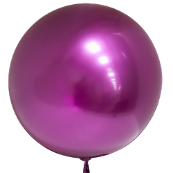 Шар Х (18''/46 см) Сфера 3D, Deco Bubble, Фуше, Хром, 10 шт.