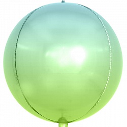Шар Х Сфера 3D, Светло-зеленый/Голубой, Градиент,  (24''/61 см)
