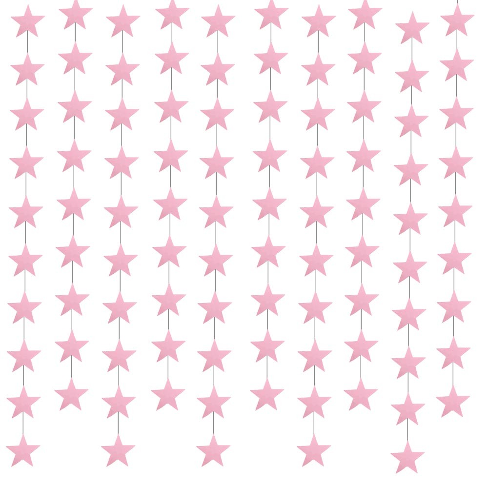Гирлянда "Звезды" бумажные 7 см*4 м, Розовый /Мо