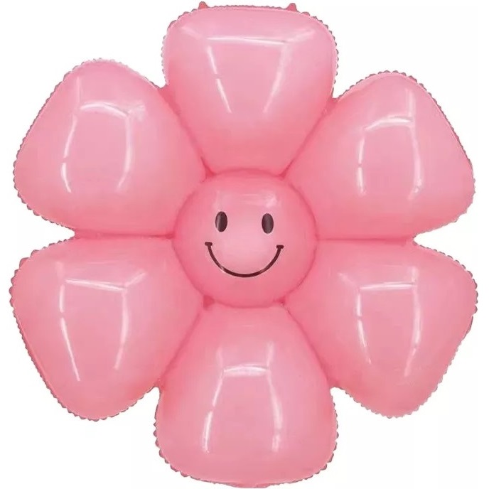 Шар Х Фигура, Цветок, Ромашка (надув воздухом), Розовый, 1 шт. 35"/89 см.