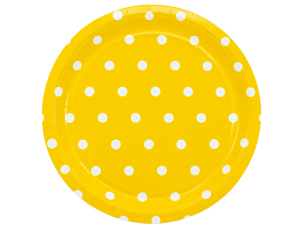 Тарелка Горошек Желтая 23 см, 6 шт /ВЗ