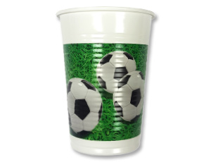 Стакан пластиковый Футбол зеленый, 200 мл. 8 шт./Р