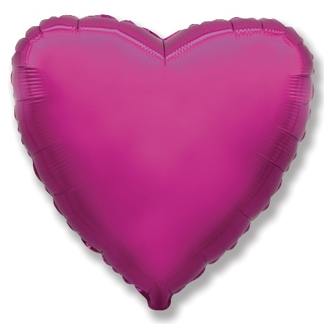 Шар Ф 9" Сердце, Пурпурный