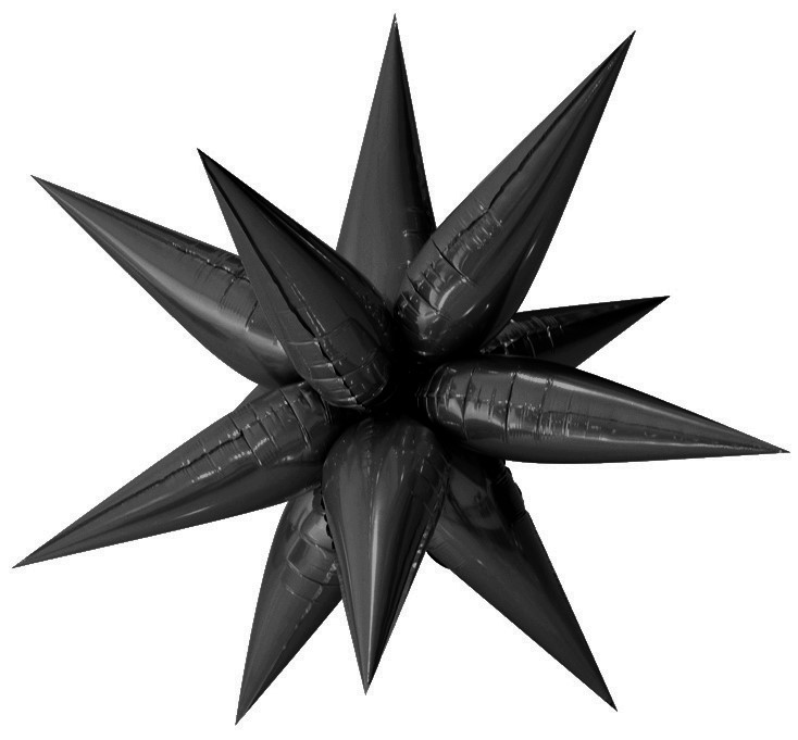 Шар Х Звезда, составная, черная, 26"/66 см.