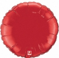 Шар Ф 18" Круг, Красный, Металлик, в упаковке, 5 шт.