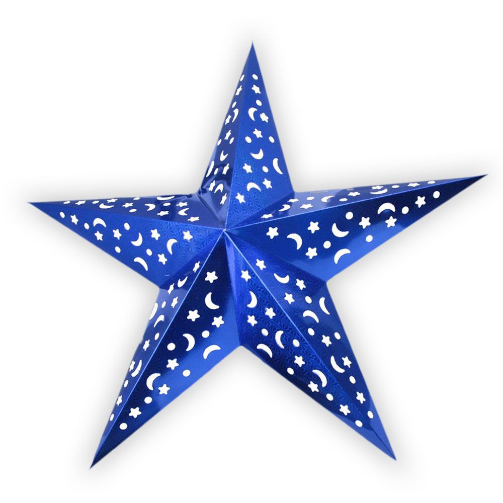 Звезда бум. голография, Синий, 120 см /Мо
