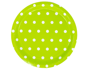 Тарелка Горошек Светло-Зеленая 23 см, 6 шт /ВЗ
