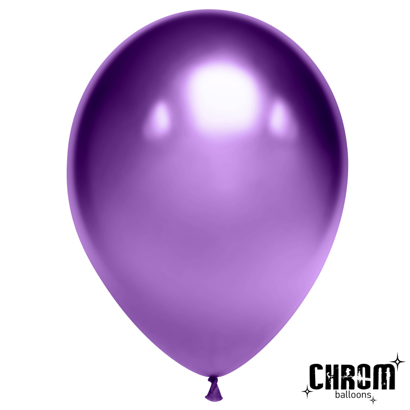 Шар Х (5"/13 см) Хром, Фиолетовый, 50 шт.