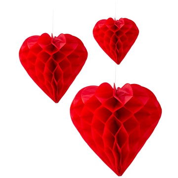 Фигура бум Сердце красное 15-20-25 см, 3 шт
