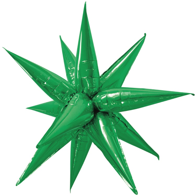Шар Х 25" Фигура 3D, Звезда составная, Green, 