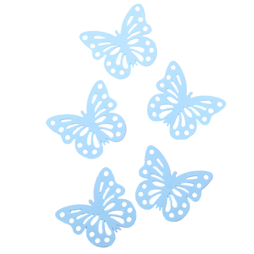 Наклейки декоративные с перфорацией Бабочки, голубые/синие, 10 х 7 см., 24 шт./Мо