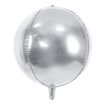 Шар ПД 16" 3D Сфера, б/рис, Металлик Silver