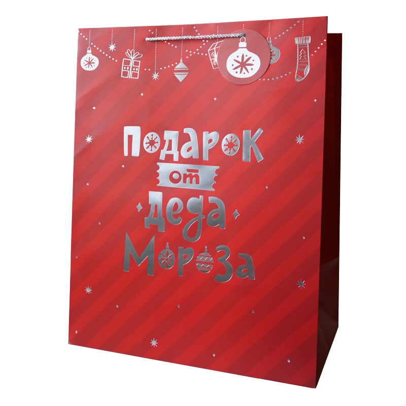Пакет подарочный "Подарок от Деда Мороза" / 25*30*11 см /Б.
