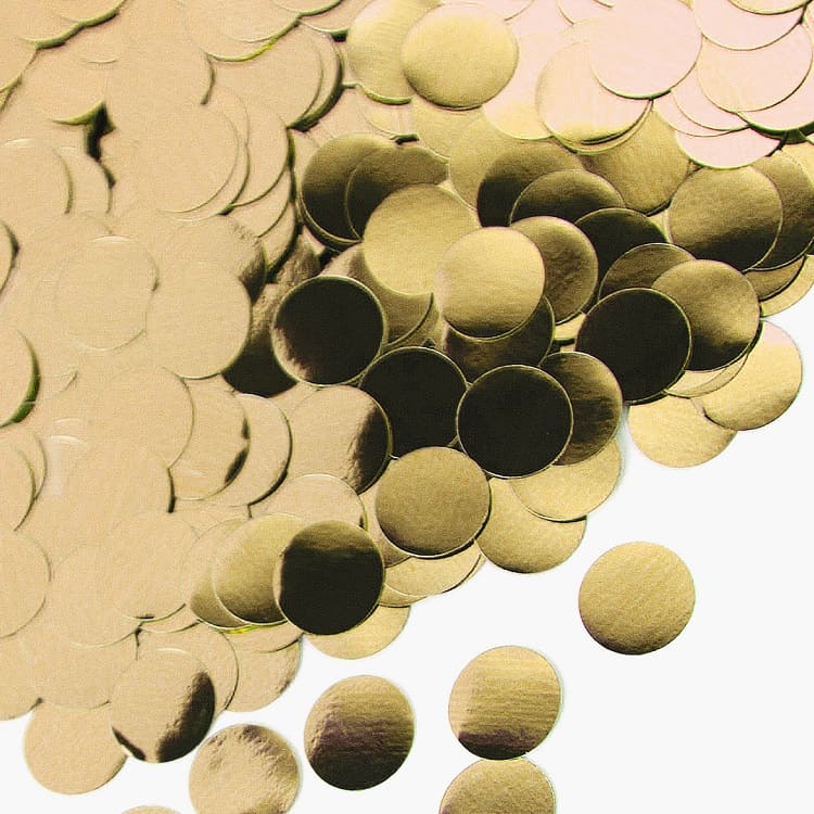 Конфетти фольга круг темное золото, Металлик, 1 см, 50 гр. /ДБ