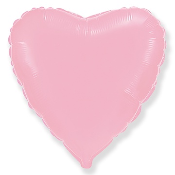 Шар Ф 18" Сердце, Розовый, Пастель , в упак.