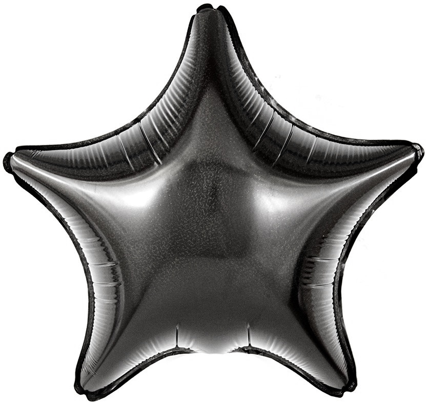 Шар Х 18" Звезда, Черный, Голография 1 шт.(18''/46 см) 