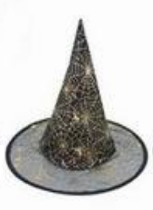 Шляпа Ведьмы классическая черная сетка с золотой паутиной /Сф