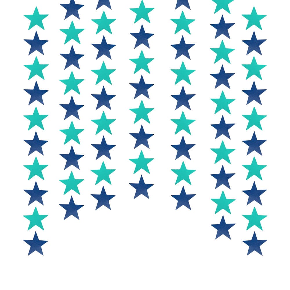 Гирлянда "Звезды" перламутровые 7 см 4 м, Мятный+ т.Синий /Мо